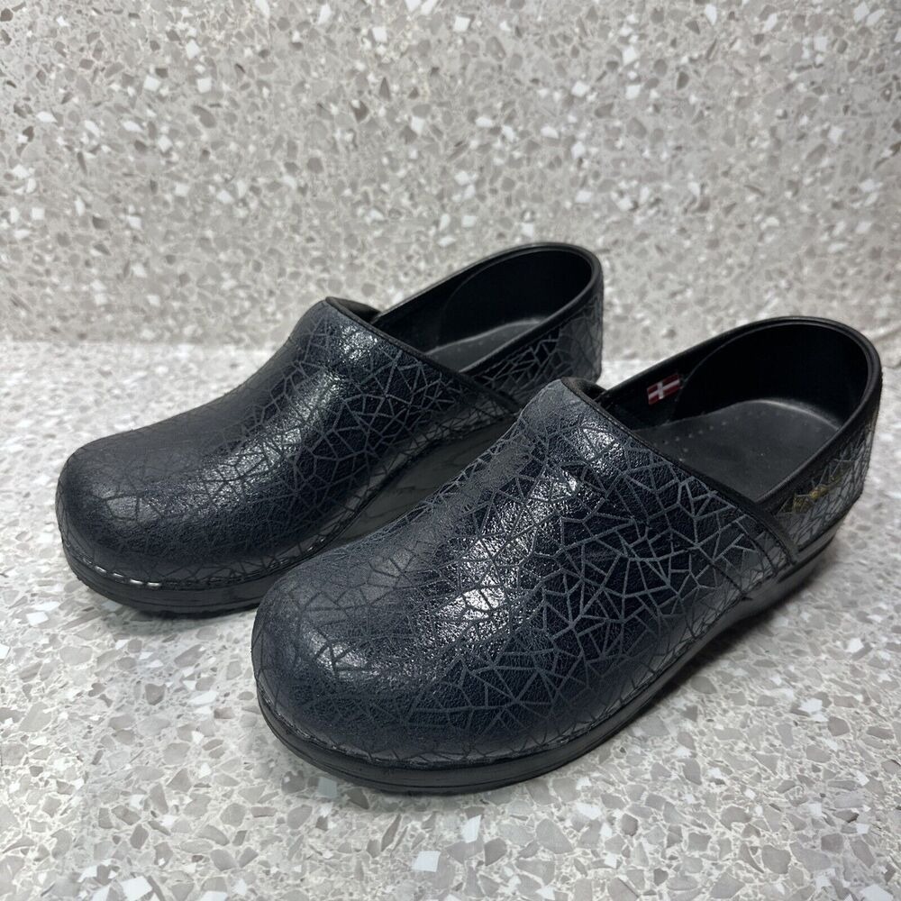 Sanita The Original Danish Clogs Womens Blue Mosaic Professional Slip On 39 /8.5